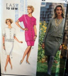 7107 STRT SKIRT,BUTTON TOP LENGTHS SUIT DRESS PATTERN 10-18